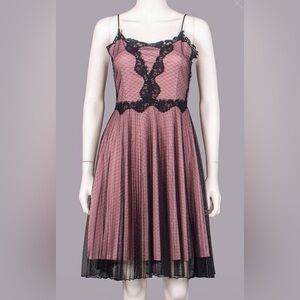 Vintage Betsey Johnson Pink and Black Midi Dress